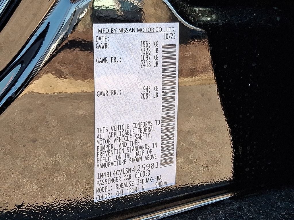 2025 Nissan Altima SR