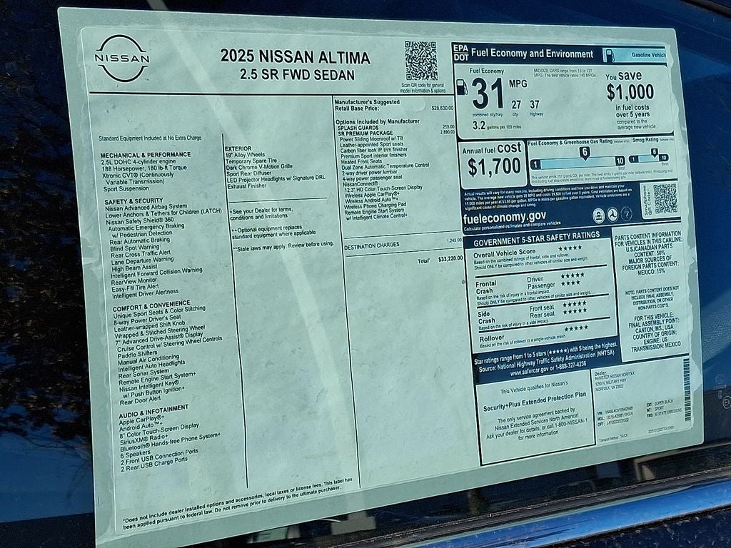 2025 Nissan Altima SR