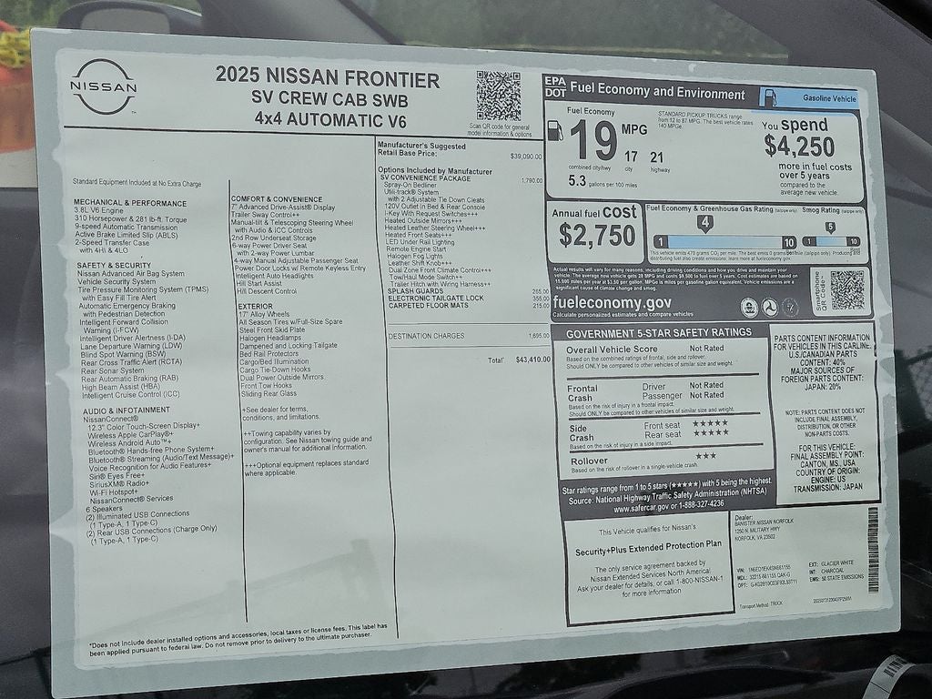 2025 Nissan Frontier SV