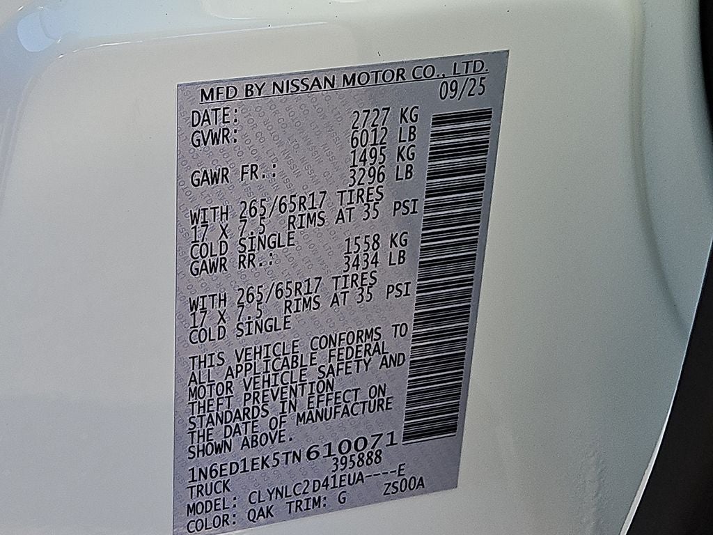 2026 Nissan Frontier SV