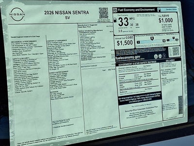 2026 Nissan Sentra SV