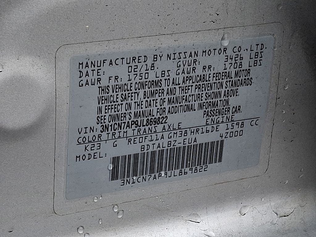 2018 Nissan Versa SV