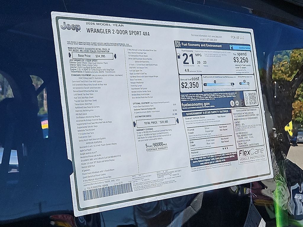 2026 Jeep Wrangler WRANGLER 2-DOOR SPORT