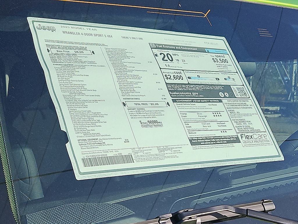 2025 Jeep Wrangler WRANGLER 4-DOOR SPORT S